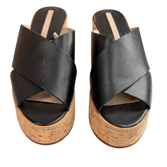 Zara Basic Collection Black Slip On Platform Cork Slide Sandals Women's EU 37 - Picture 5 of 17